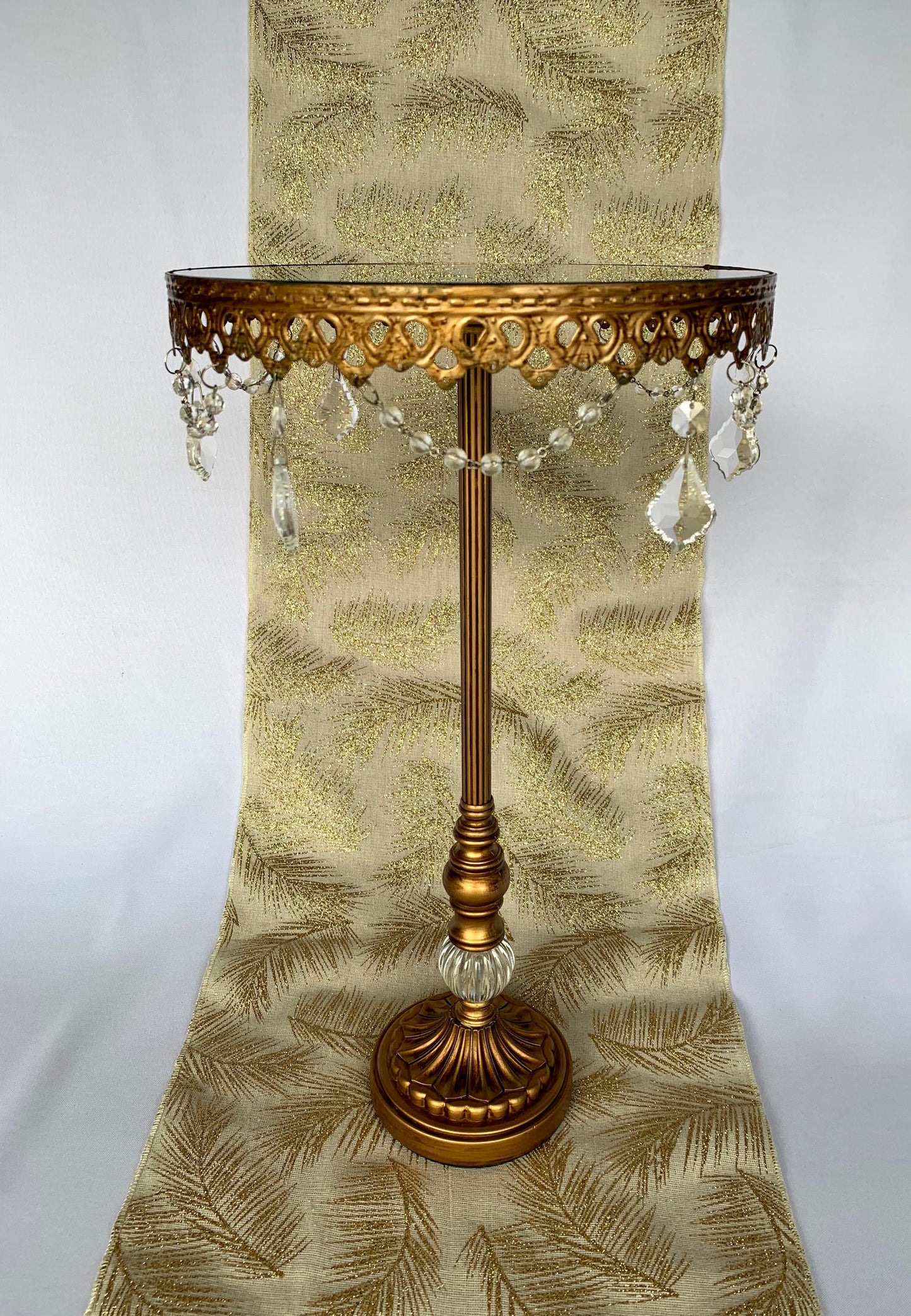 Tall Gold Jeweled Cake Stand