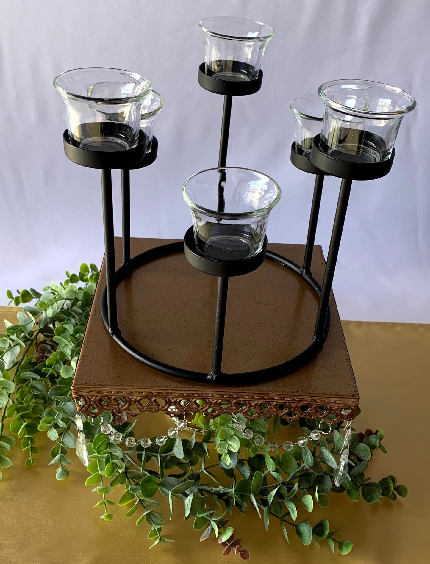 Black Fountain Candle Holder