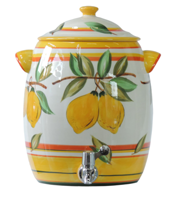 Lemonade Beverage Dispenser White Ceramic
