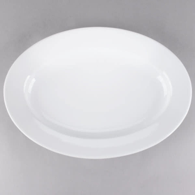 Platter Oval Ceramic White 20"