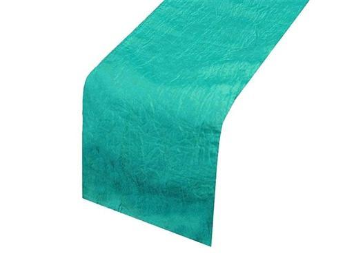 Teal Crinkle Taffeta Runner