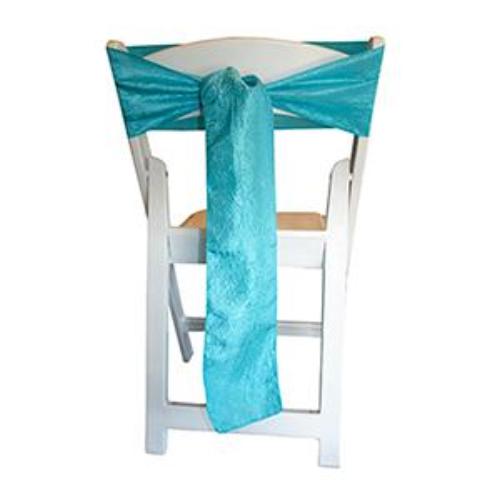 Teal Crinkle Taffeta Sash