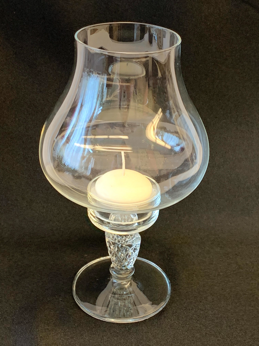Footed Glass Candle Holder