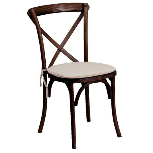 Cross Back Vineyard Chair Ivory Cushion
