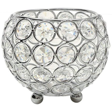 Silver Crystal Tealight Candle Holder