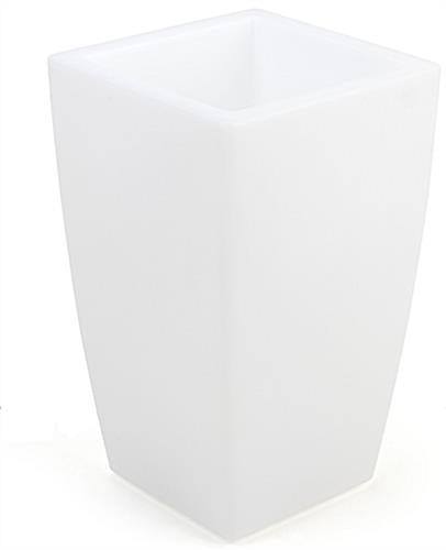 12"w x 19"h Cube Planter w/ LED Lighting, 16 Color Options, Rechargeable - White