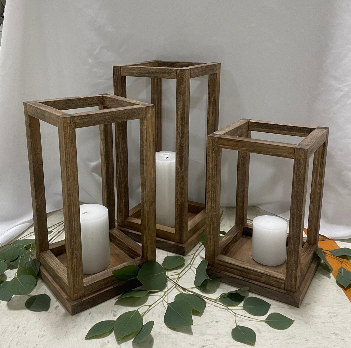 Wooden Frame Candle Holder Med