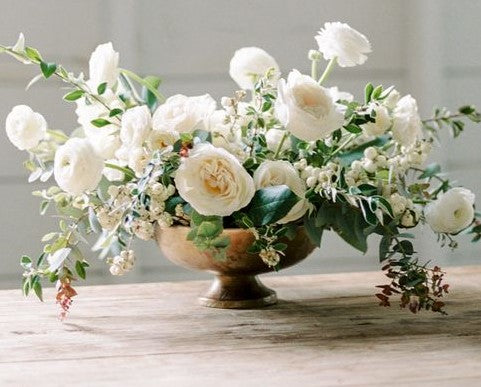 Footed Champagne Gold Vase