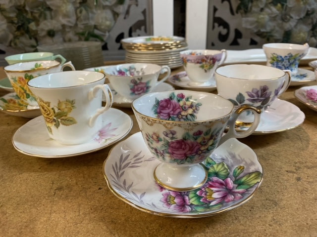 High Tea Cup and Saucers Assorted