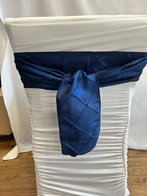 Navy Blue Pintuck Sash