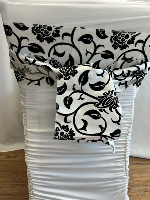 Black & White Satin Sash