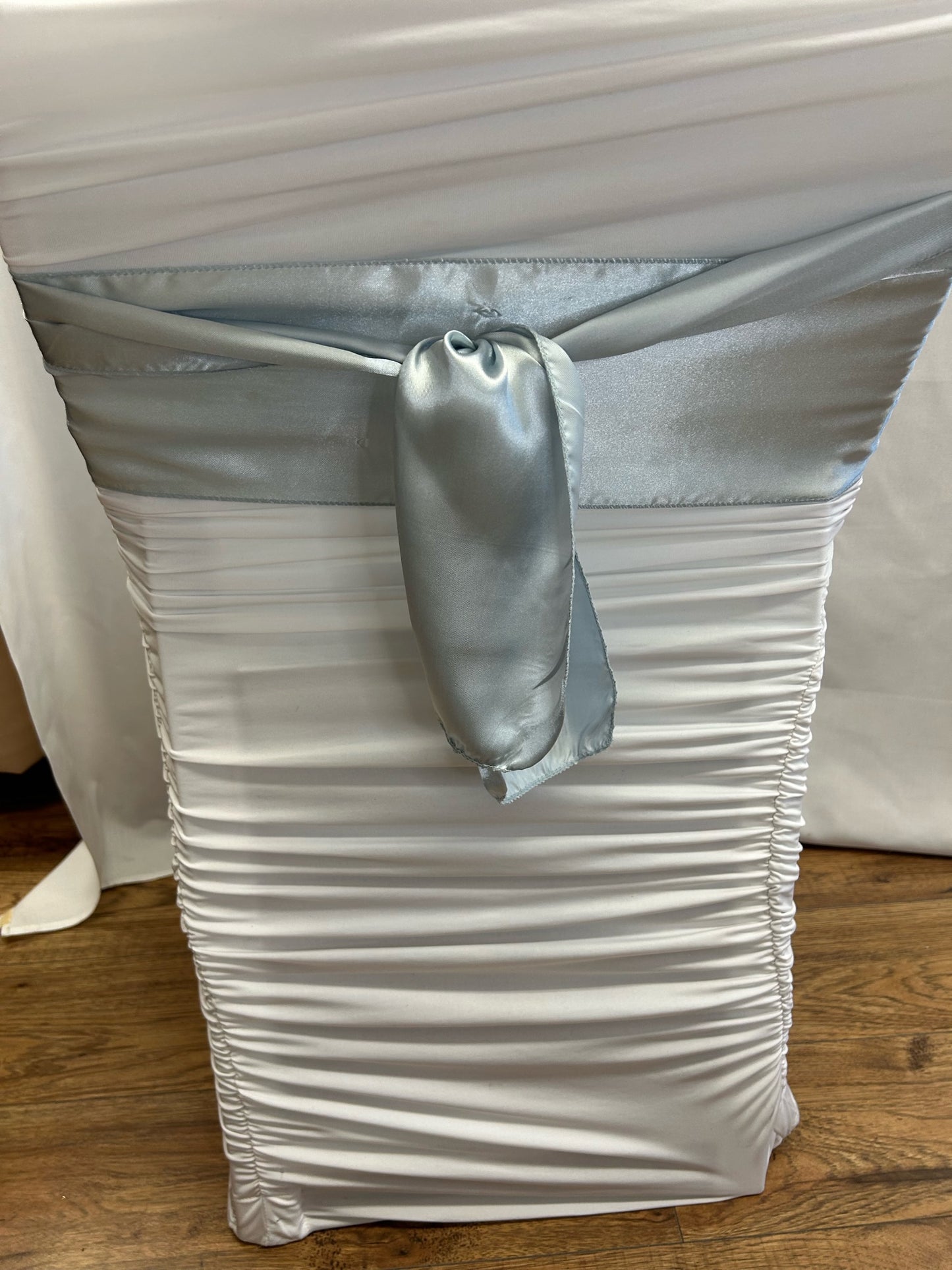 Silver Blue Satin Sash