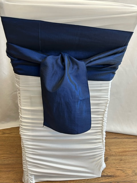 Navy Blue Taffeta Sash / Runner