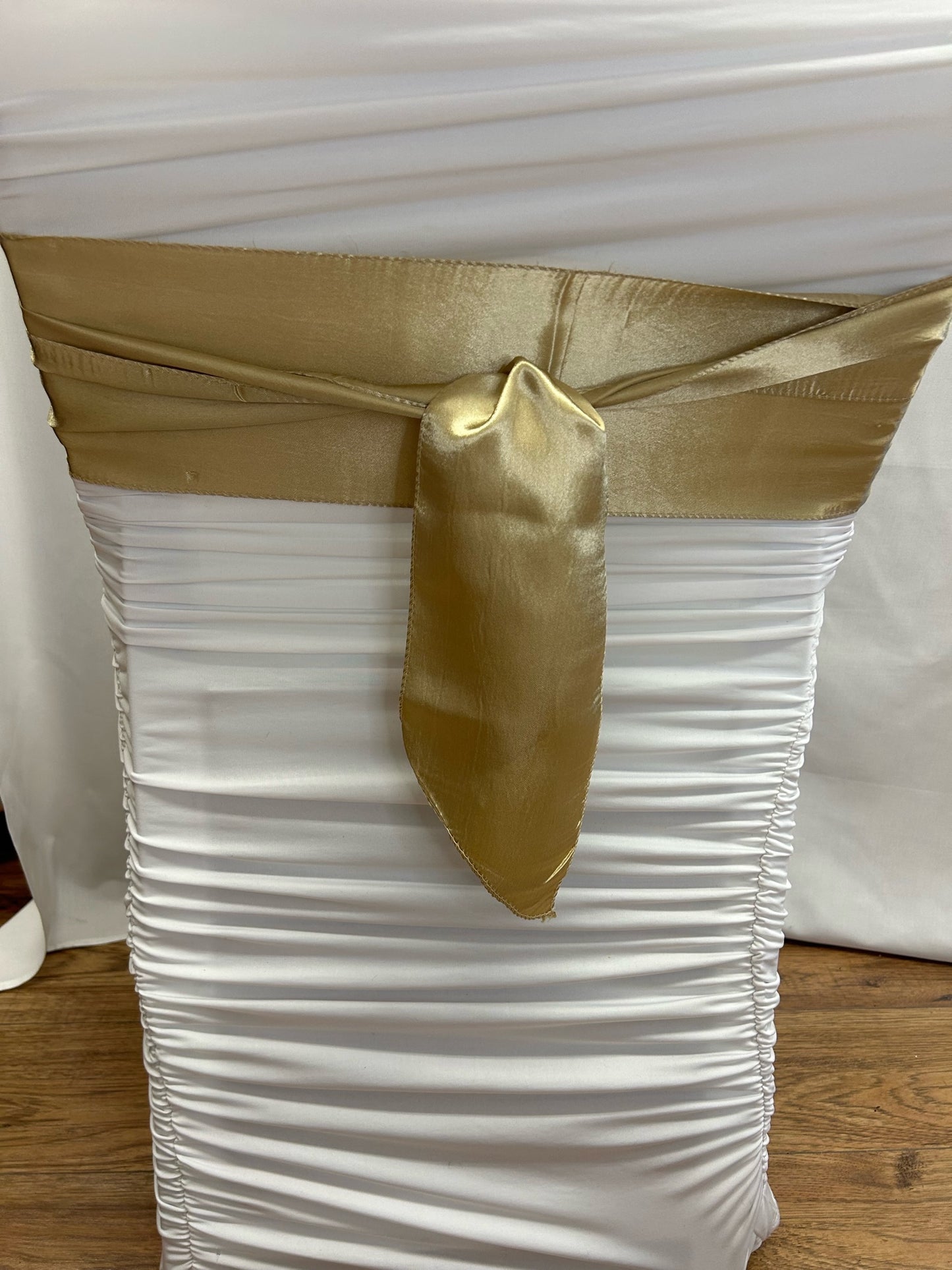 Gold satin sash