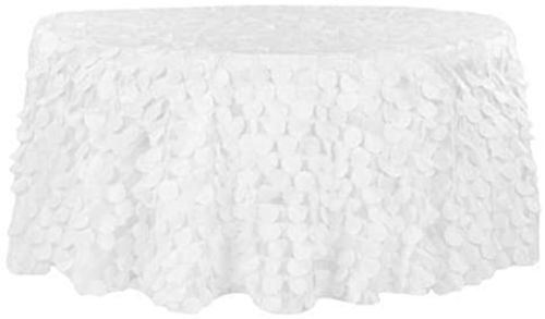 Tablecloth White Taffeta Petal round 90"