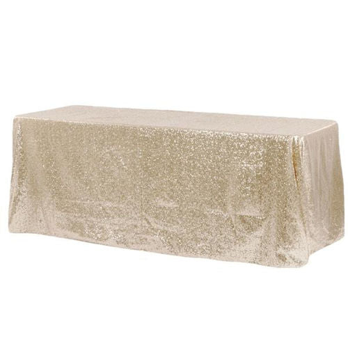 Tablecloth Light Gold Sequin Rectangular 90"x 156"