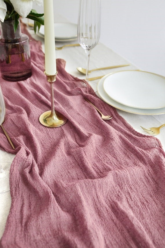 Rose Pink cheesecloth Rose Pink Cheesecloth Runner 30 x 114