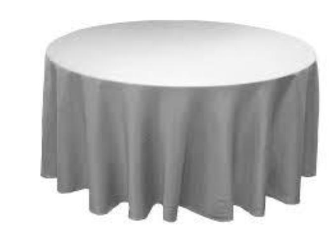Tablecloth Grey Silver Round 120"