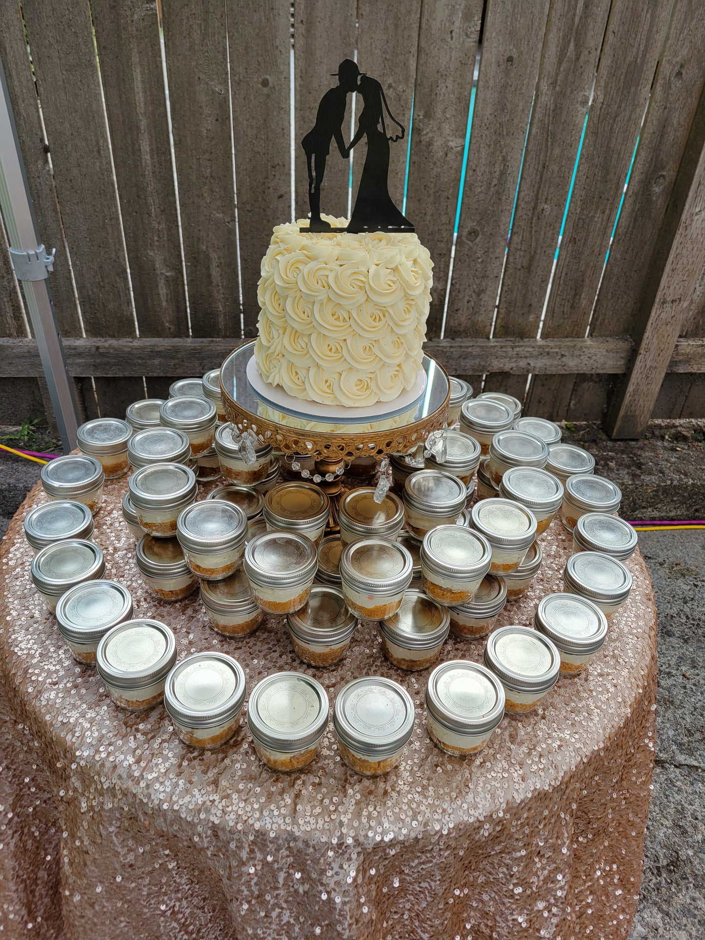 Short Gold Jeweled Cake Stand