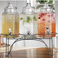 Beverage Dispenser Set of 3 With Black Metal Stand