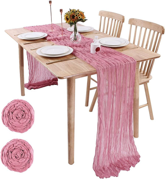 Dusty PINK cheesecloth Rose Pink Cheesecloth Runner 30 x 114