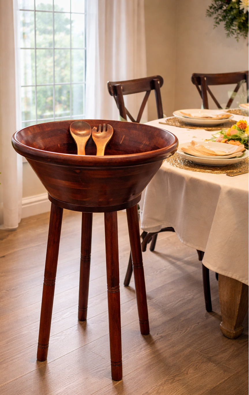 Wooden Salad Mixing Stand