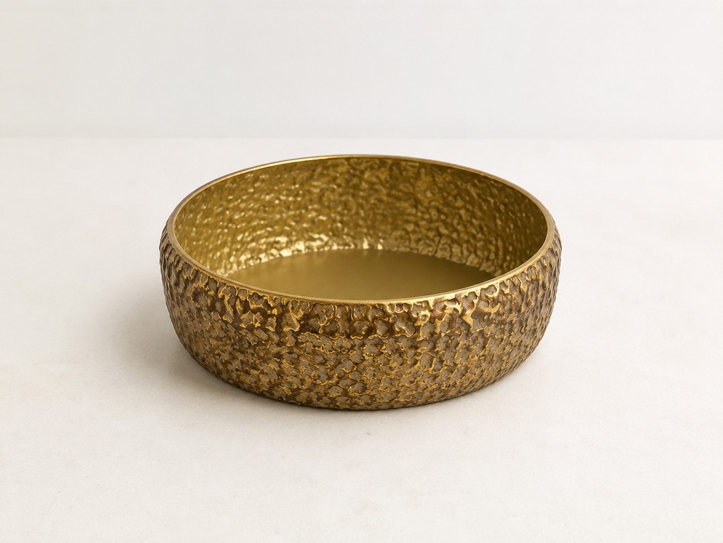 Vintage Gold Textured Bowl 8"