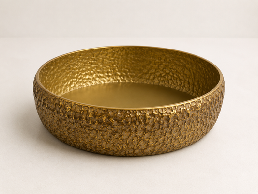 Vintage Gold Textured Bowl 10"