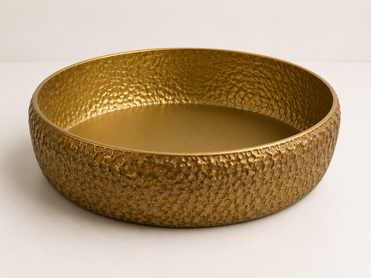 Vintage Gold Textured Bowl 12"