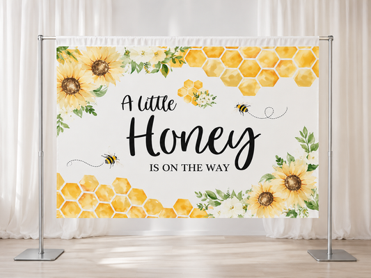 3.5ftx6ft A Little Honey is on the Way - Baby Shower Backdrop
