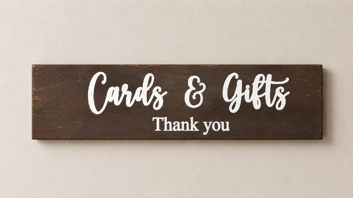 Cards & Gifts Sign - Dark Rustic