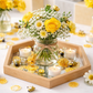 Wooden Hexagon Mirror Centrepiece