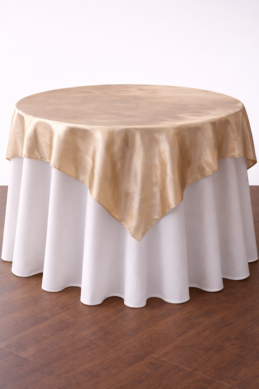 Overlay Satin Champagne Gold 90" x 90"