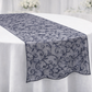 Navy Blue Embroidered Organza Runner