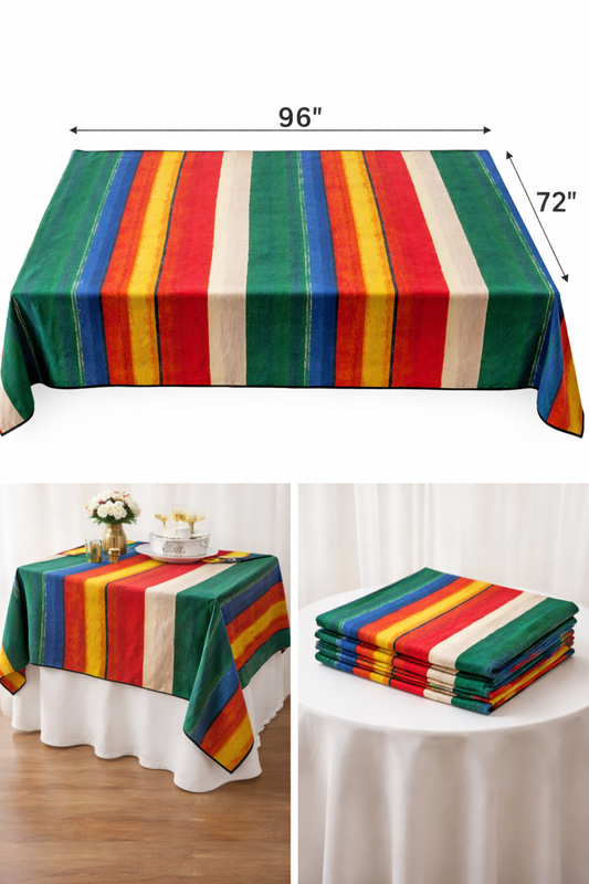 Vibrant Striped 8ft x 6ft Rectangular Overlay