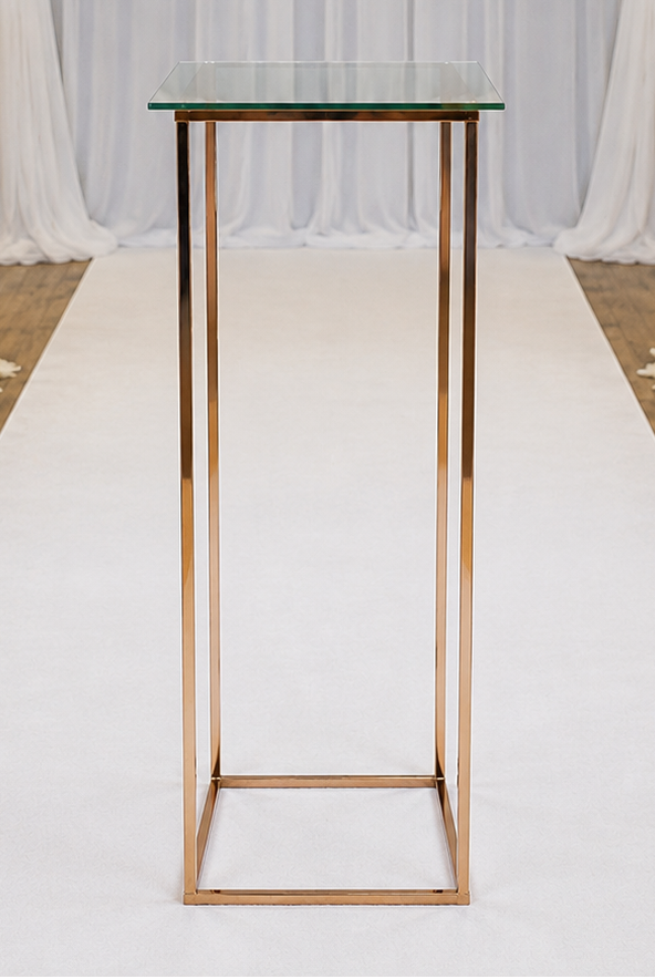 Gold Mirror Pedestal Stand