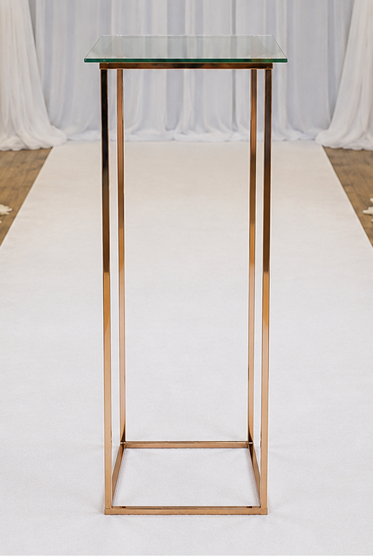 Gold Mirror Pedestal Stand