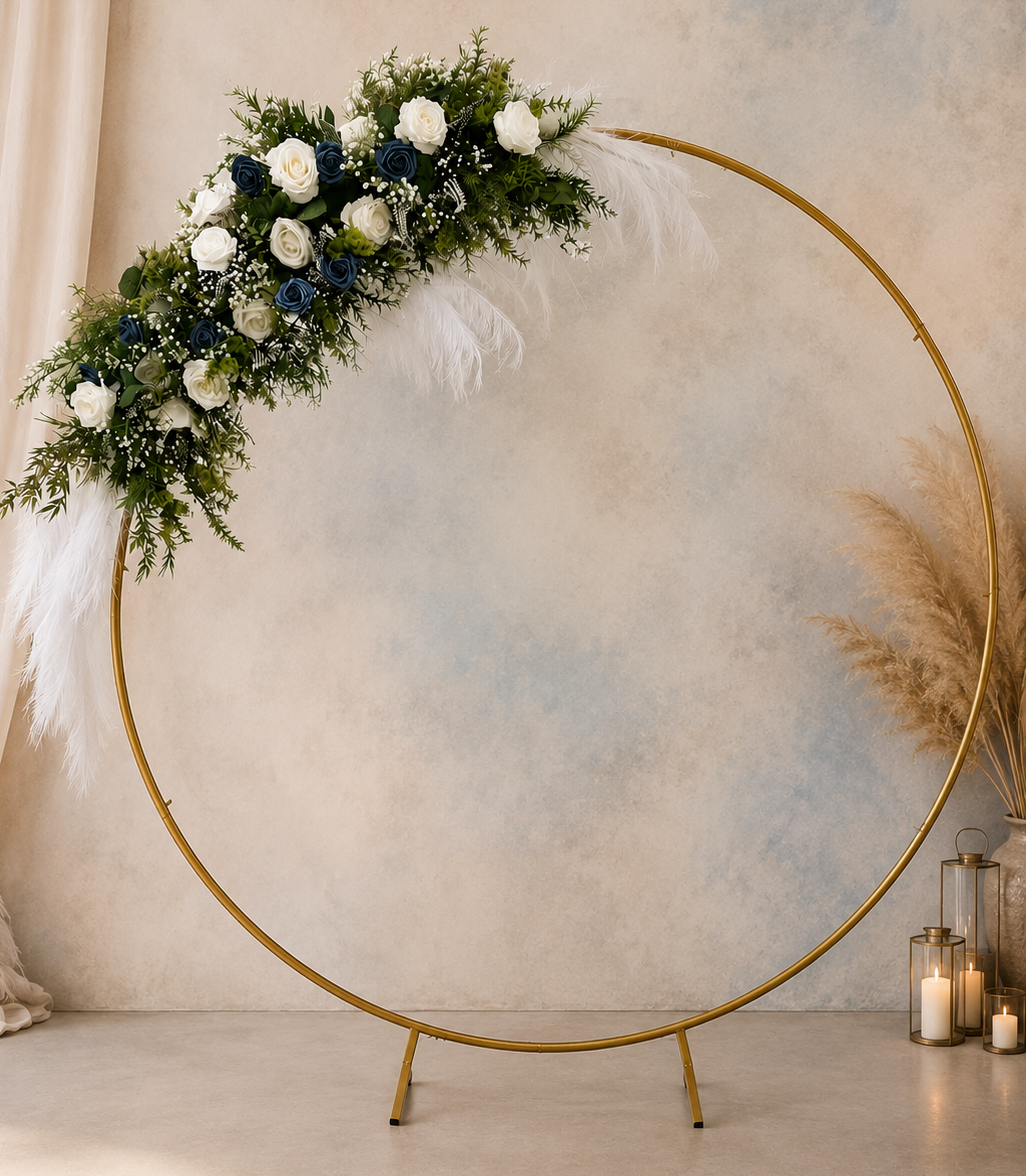 Gold Metal Circle Round Arch Stand