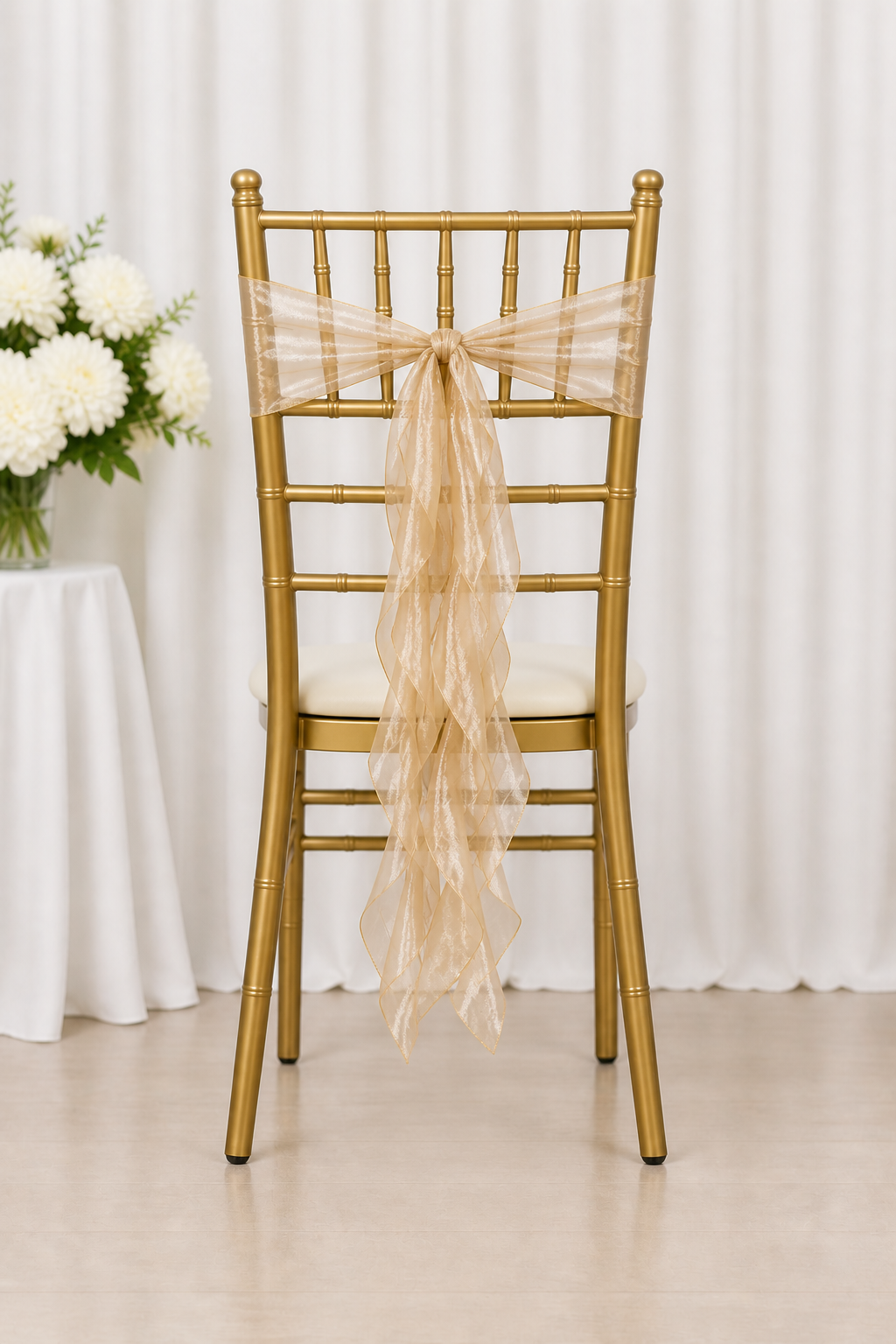 Gold Curly Fringe Chair Sash Accessory