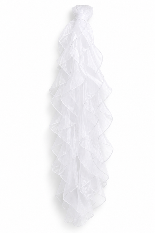 White Curly Fringe Chair Sash Accessory