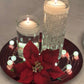 Christmas centrepiece Red - Include 2 Floating candles