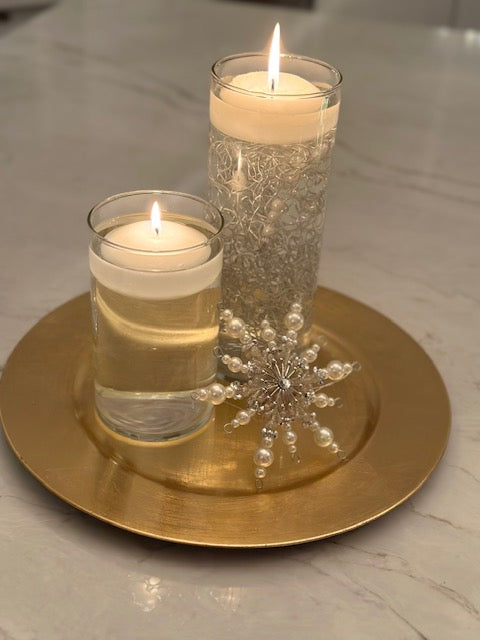Christmas centrepiece gold - Include 2 floating candles