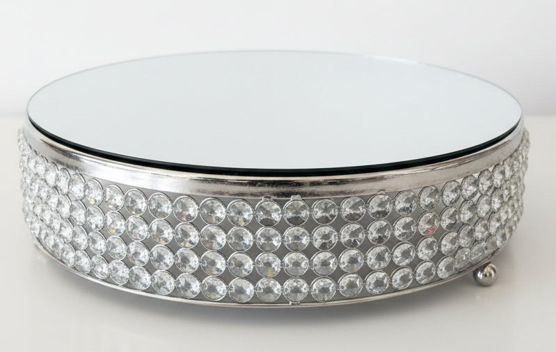 Round Crystal Mirrored Cake Stand