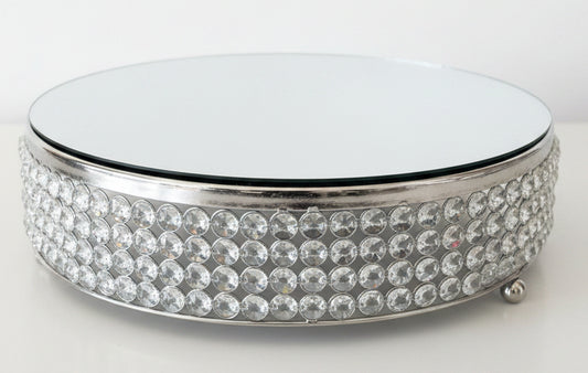Round Crystal Mirrored Cake Stand