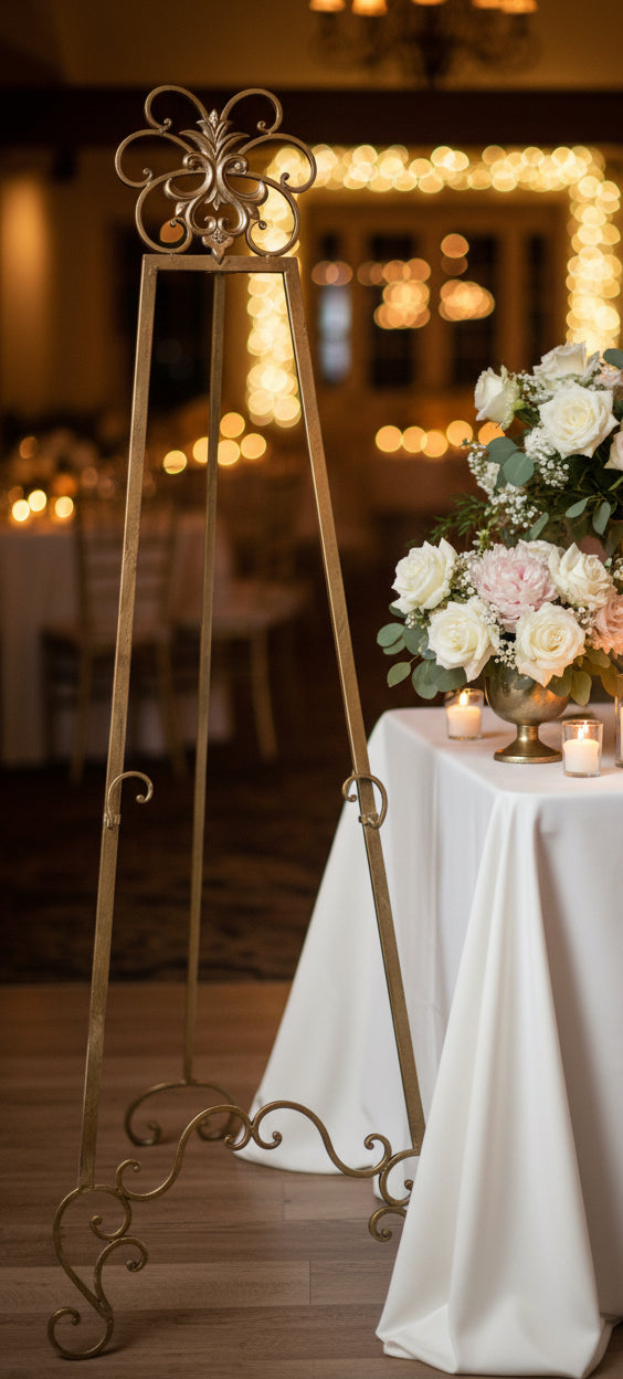 Vintage Gold Easel Stand