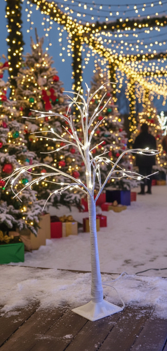 4' Birch Light Up Trees