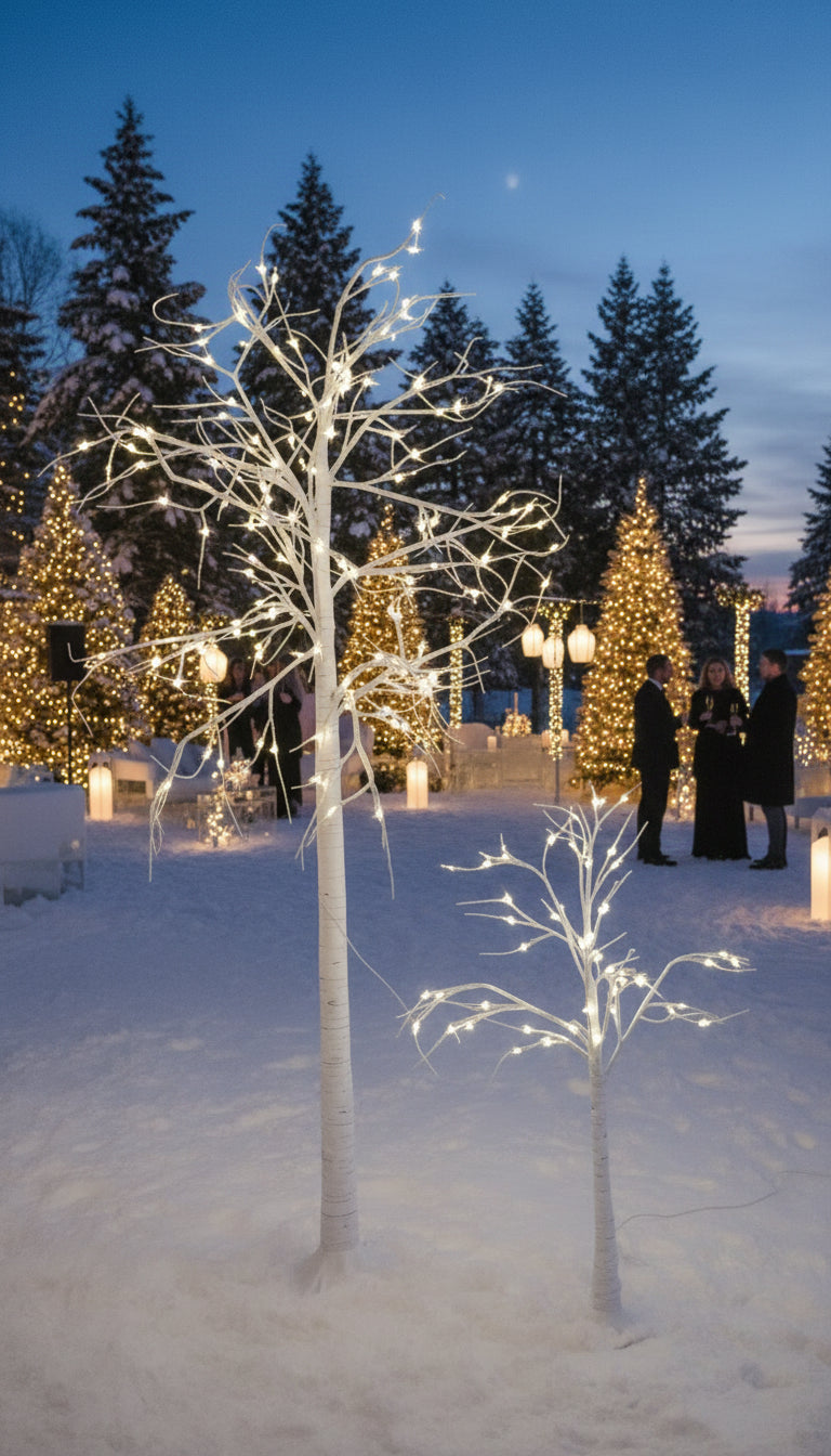8' Birch Light Up Trees – One Stop Party Rentals