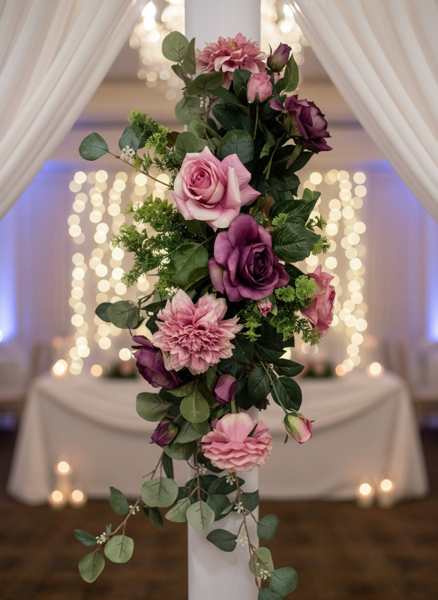 Purple/Green Flower Accent