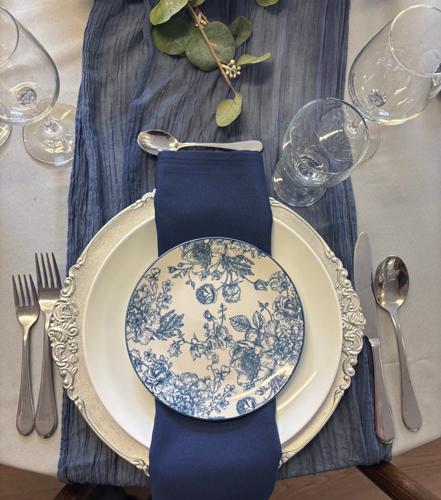 Blue Floral Side Plate 7.5"