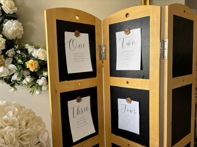 Wooden Folding Seating Chart Display